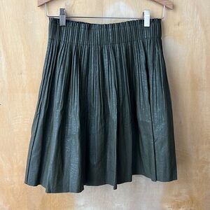Anthropologie green faux leather skirt